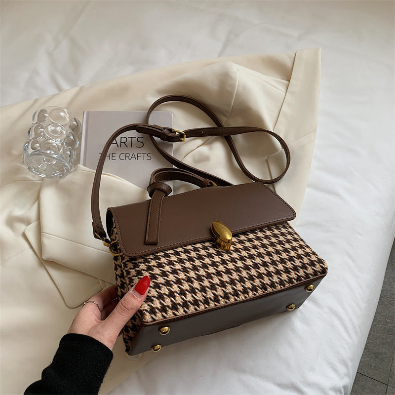 The Hana - Check-Print Structured Handbag