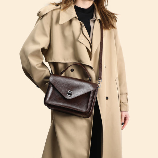 The Salma - Oil-Wax Leather Vintage Shoulder Bag