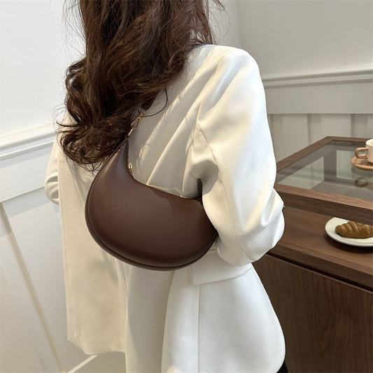 The Noura - Crescent Textured Shoulder Bag
