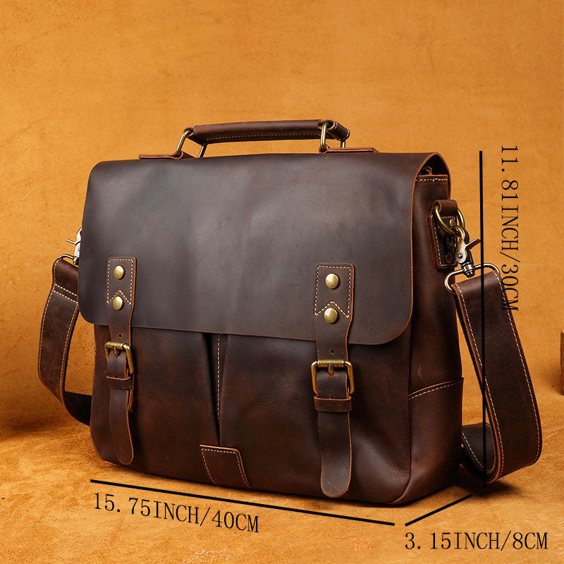 The Dalal - Leather Briefcase Crossbody
