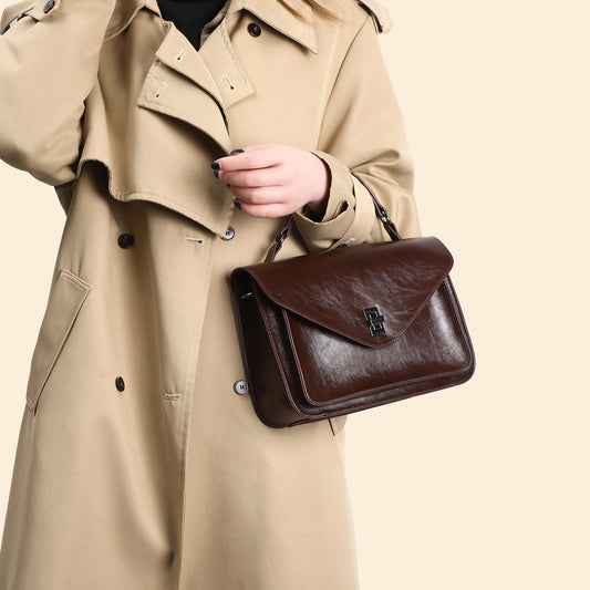 The Salma - Oil-Wax Leather Vintage Shoulder Bag