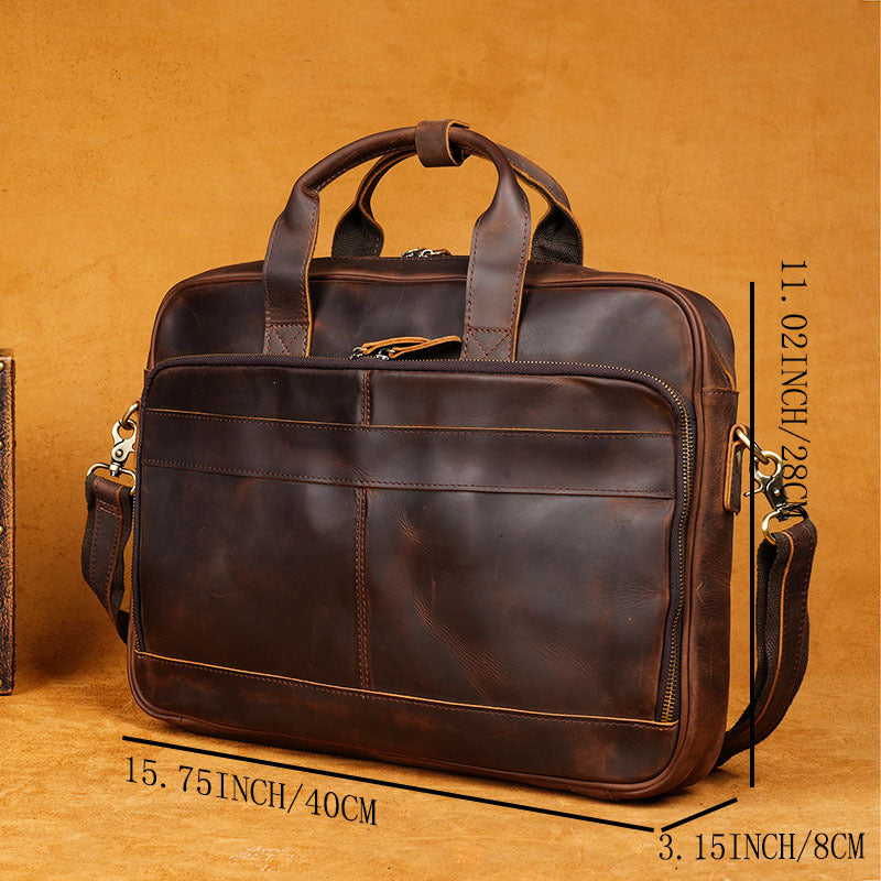 The Dalal - Leather Briefcase Crossbody