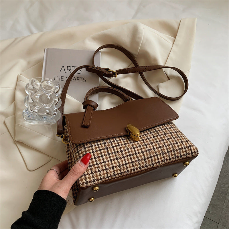 The Hana - Check-Print Structured Handbag