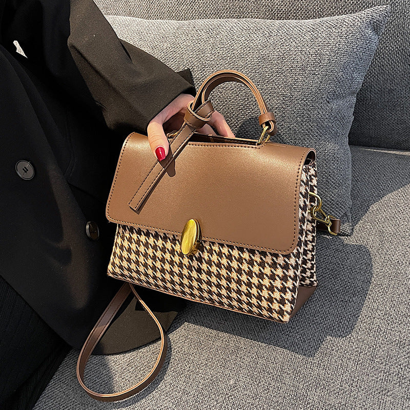 The Hana - Check-Print Structured Handbag