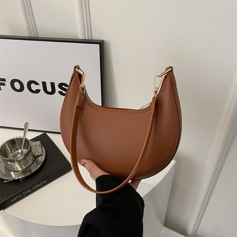 The Noura - Crescent Textured Shoulder Bag